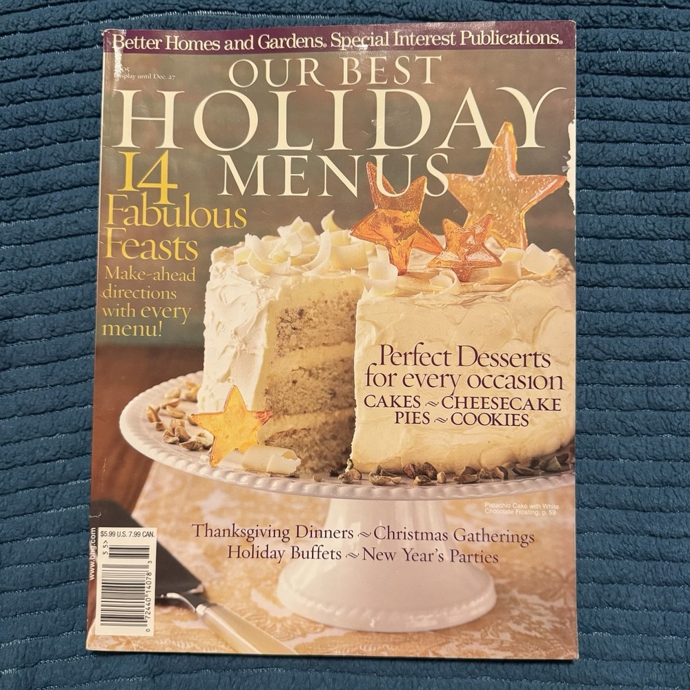 2005 Holiday Menu Christmas Recipes Vintage Magazine Better Homes & Gardens